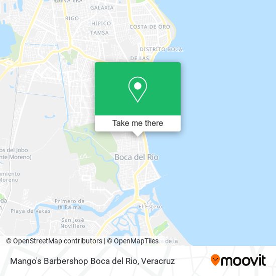 Mango's Barbershop Boca del Rio map