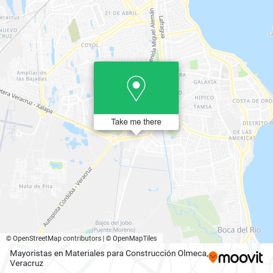 Mapa de Mayoristas en Materiales para Construcción Olmeca