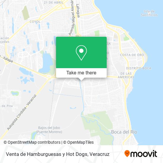 Venta de Hamburguesas y Hot Dogs map