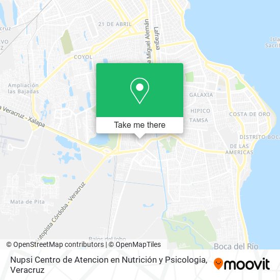 Mapa de Nupsi Centro de Atencion en Nutrición y Psicologia