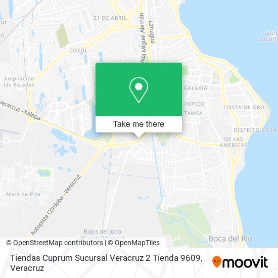 Mapa de Tiendas Cuprum Sucursal Veracruz 2 Tienda 9609
