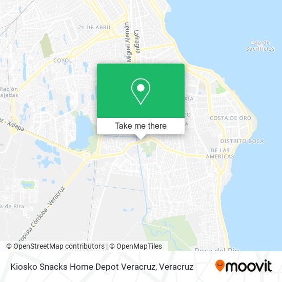 Kiosko Snacks Home Depot Veracruz map