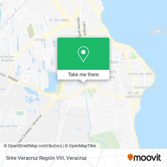 Snte Veracruz Región VIII map