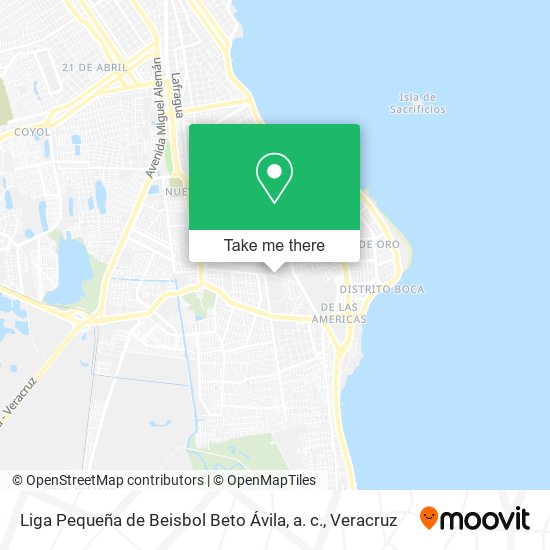 Liga Pequeña de Beisbol Beto Ávila, a. c. map