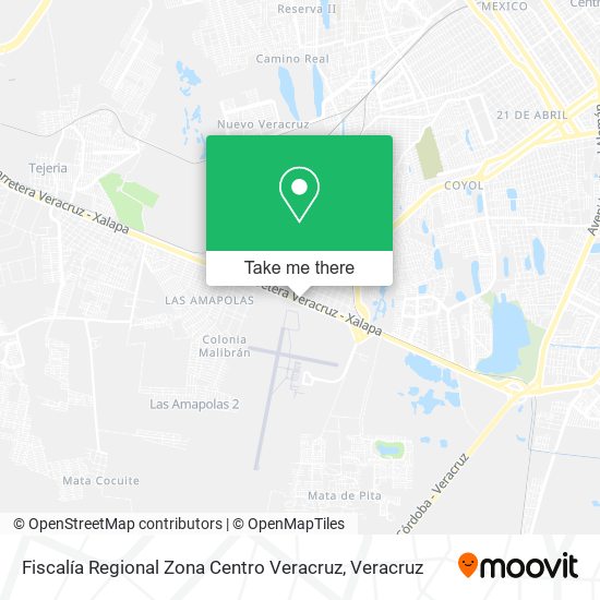 Mapa de Fiscalía Regional Zona Centro Veracruz