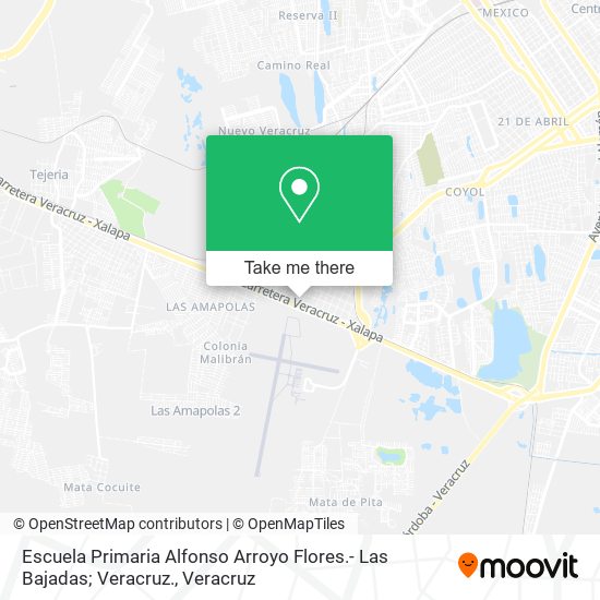 Escuela Primaria Alfonso Arroyo Flores.- Las Bajadas; Veracruz. map