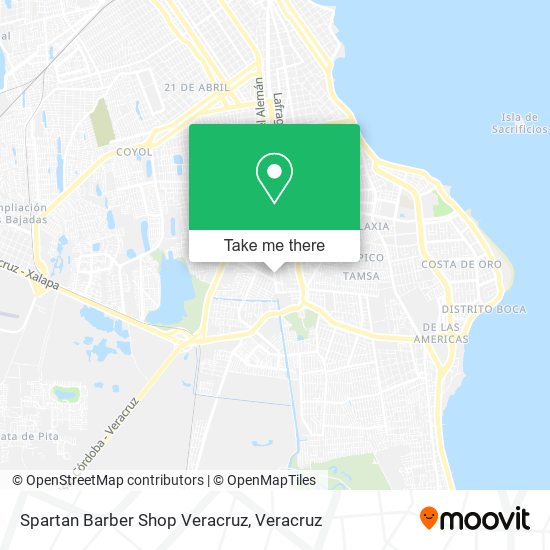 Spartan Barber Shop Veracruz map