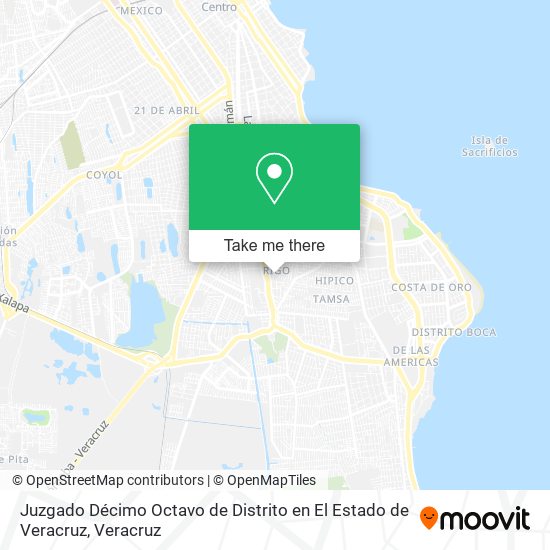 Juzgado Décimo Octavo de Distrito en El Estado de Veracruz map