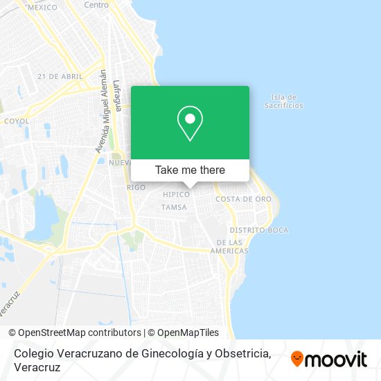 Colegio Veracruzano de Ginecología y Obsetricia map