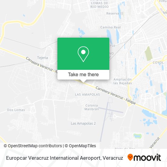 Mapa de Europcar Veracruz International Aeroport