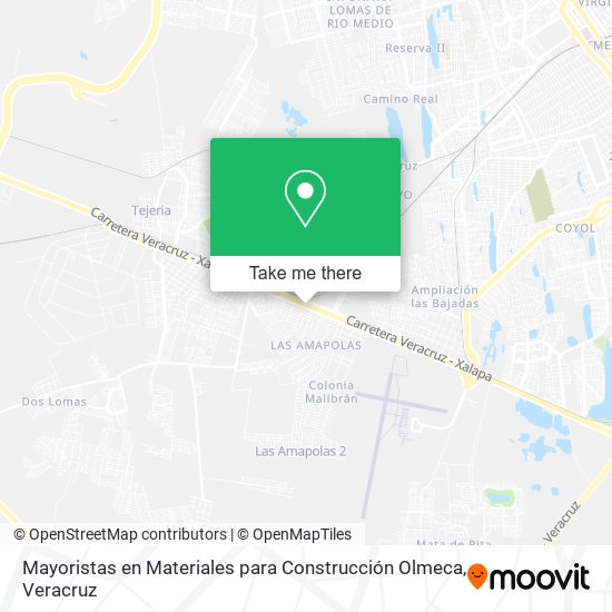 Mapa de Mayoristas en Materiales para Construcción Olmeca
