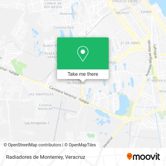 Radiadores de Monterrey map