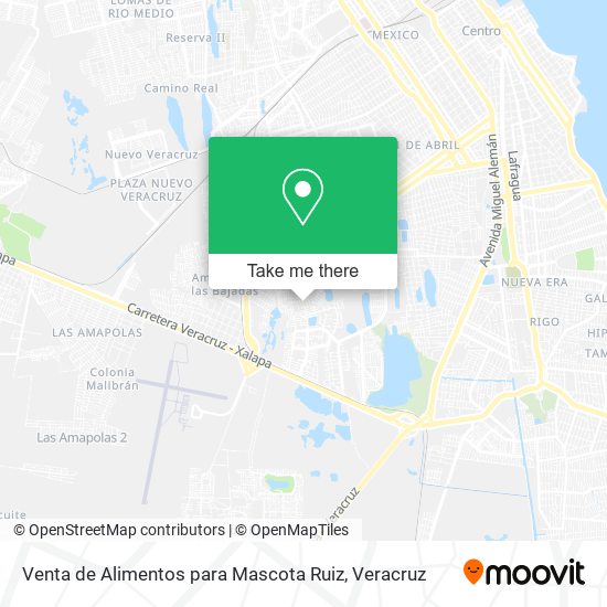 Venta de Alimentos para Mascota Ruiz map