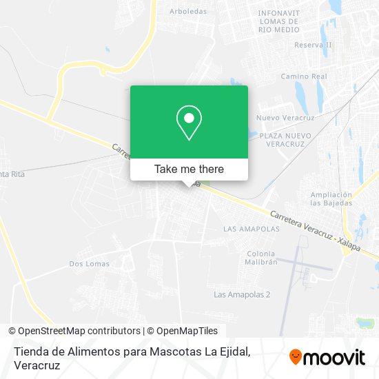 Mapa de Tienda de Alimentos para Mascotas La Ejidal