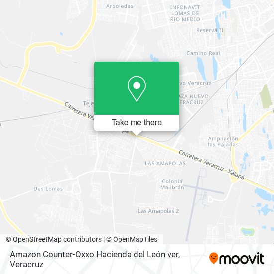 Mapa de Amazon Counter-Oxxo Hacienda del León ver