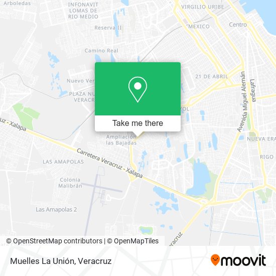 Muelles La Unión map