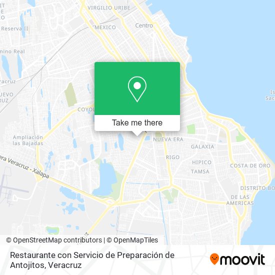 Mapa de Restaurante con Servicio de Preparación de Antojitos