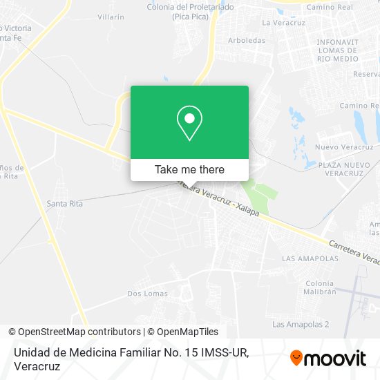 Mapa de Unidad de Medicina Familiar No. 15 IMSS-UR