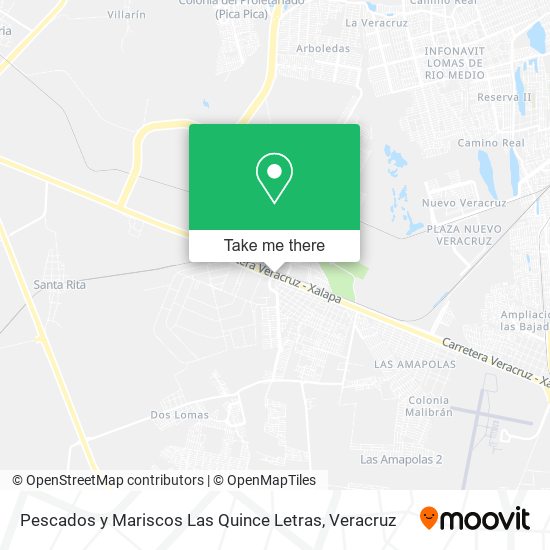 Mapa de Pescados y Mariscos Las Quince Letras