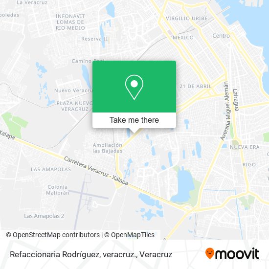 Refaccionaria Rodríguez, veracruz. map