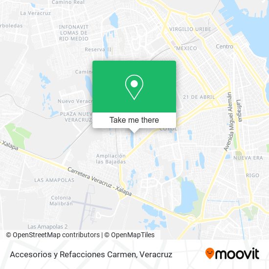 Mapa de Accesorios y Refacciones Carmen