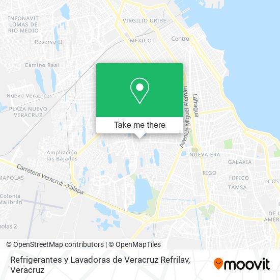 Mapa de Refrigerantes y Lavadoras de Veracruz Refrilav