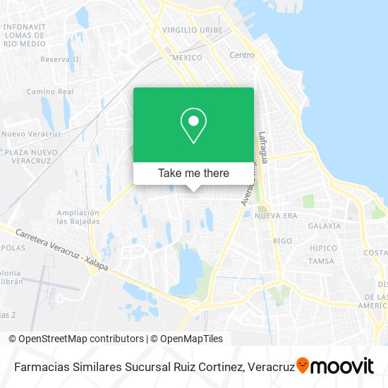 Mapa de Farmacias Similares Sucursal Ruiz Cortinez