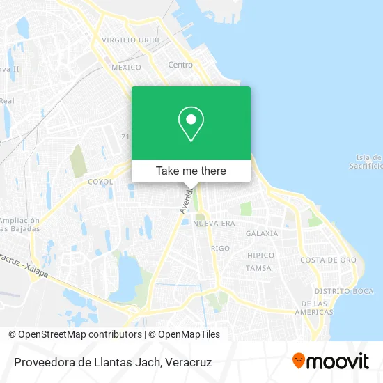 Proveedora de Llantas Jach map