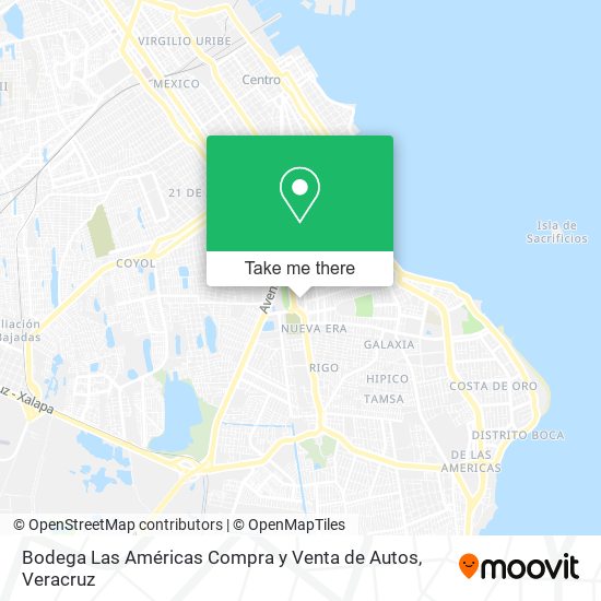 Mapa de Bodega Las Américas Compra y Venta de Autos
