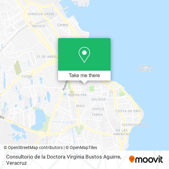 Mapa de Consultorio de la Doctora Virginia Bustos Aguirre
