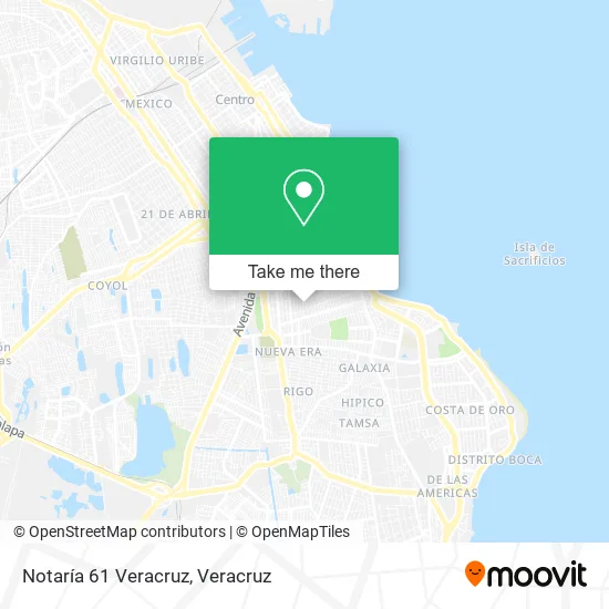 Notaría 61 Veracruz map