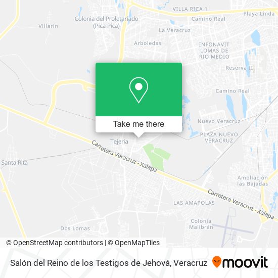 Mapa de Salón del Reino de los Testigos de Jehová