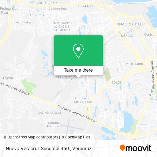 Nuevo Veracruz Sucursal 360. map