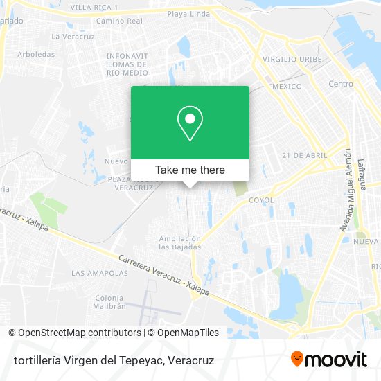Mapa de tortillería Virgen del Tepeyac