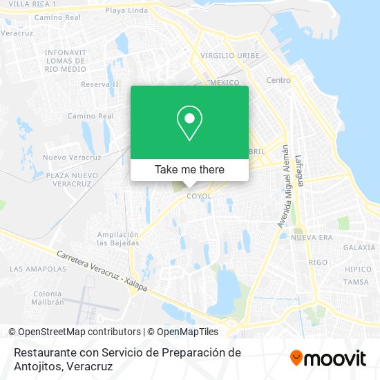 Mapa de Restaurante con Servicio de Preparación de Antojitos