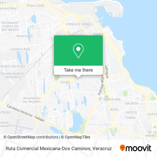 Ruta Comercial Mexicana-Dos Caminos map