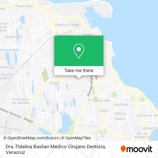 Dra. Fidelina Baslian Médico Cirujano Dentista map