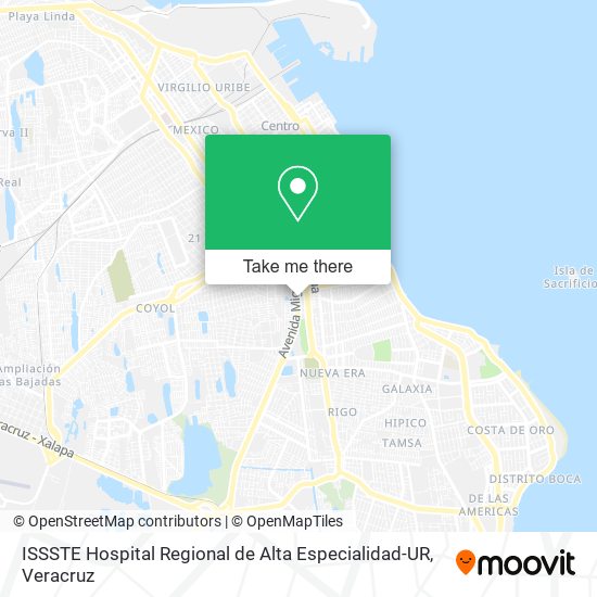 Mapa de ISSSTE Hospital Regional de Alta Especialidad-UR
