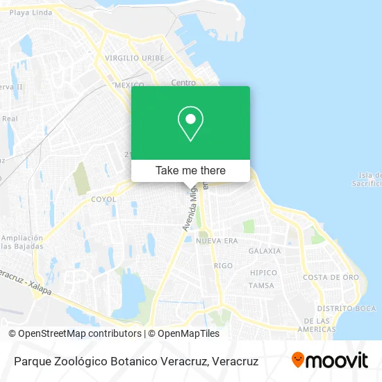 Parque Zoológico Botanico Veracruz map