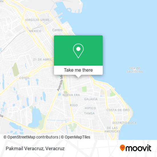 Pakmail Veracruz map