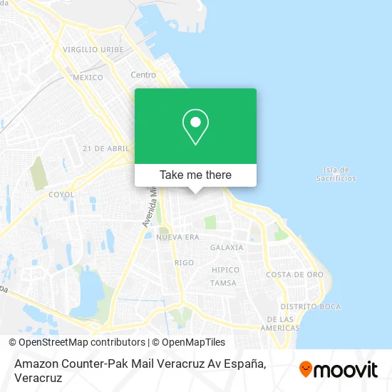 Mapa de Amazon Counter-Pak Mail Veracruz Av España