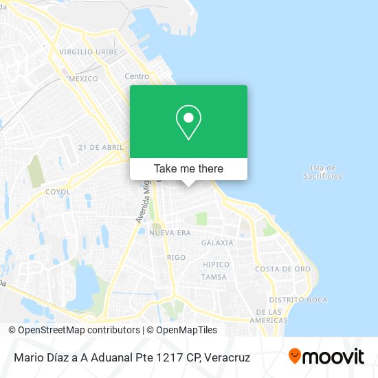 Mario Díaz a A Aduanal Pte 1217 CP map