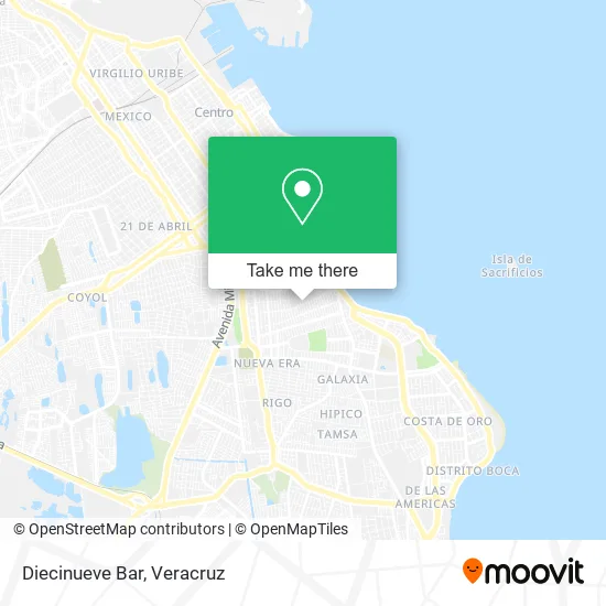 Diecinueve Bar map