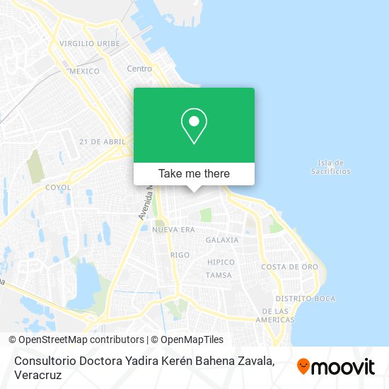 Mapa de Consultorio Doctora Yadira Kerén Bahena Zavala