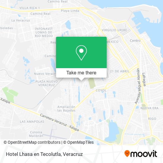 Mapa de Hotel Lhasa en Tecolutla