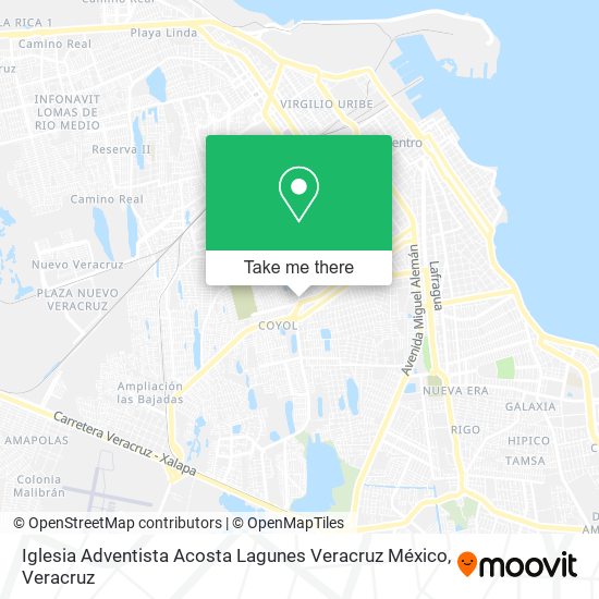 Iglesia Adventista Acosta Lagunes Veracruz México map