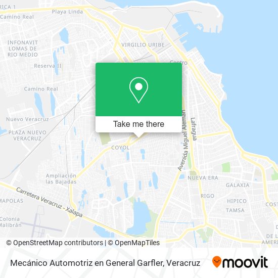 Mecánico Automotriz en General Garfler map