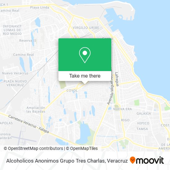 Alcoholicos Anonimos Grupo Tres Charlas map