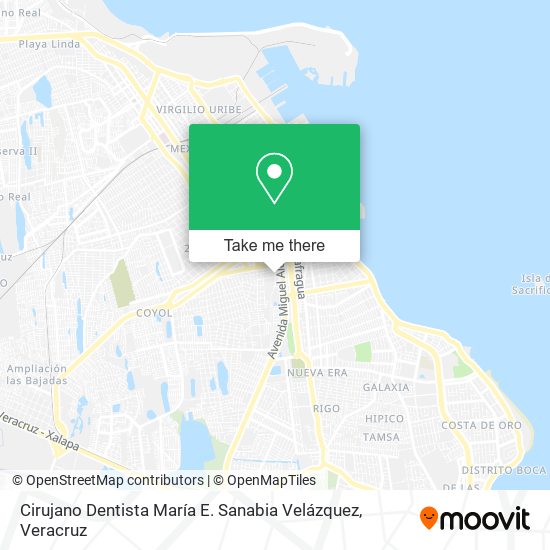 Mapa de Cirujano Dentista María E. Sanabia Velázquez