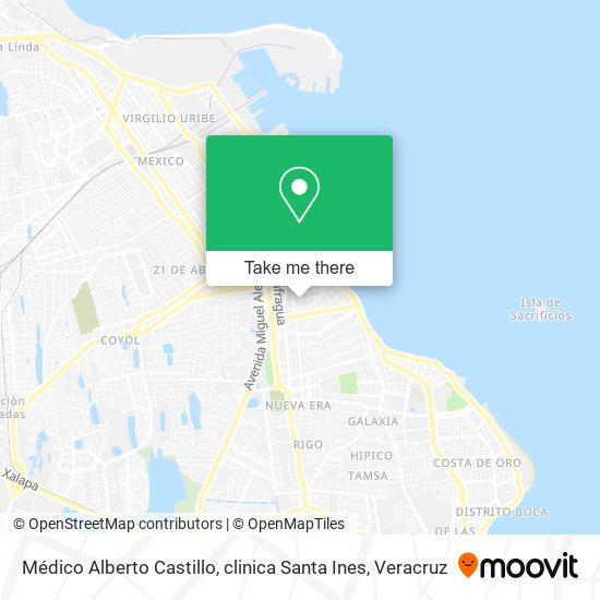 Médico Alberto Castillo, clinica Santa Ines map